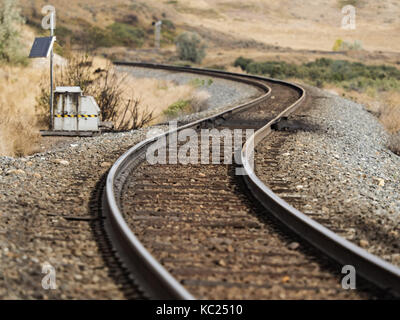 Medicine Hat, Alberta, Canada. Sep 19, 2017. courbe sur la ligne principale du chemin de fer canadien pacifique voie près de Medicine Hat, Alberta, Canada. crédit : bayne stanley/zuma/Alamy fil live news Banque D'Images