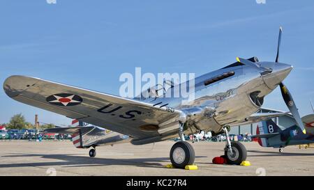 Curtiss-Wright P-40C Warhawk en exposition statique à la bataille d'Angleterre 2017 Airshow à Duxford aérodrome à Cambridgeshire Banque D'Images