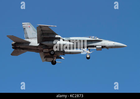 L'aviation militaire moderne. Royal Canadian Air Force (CF-18 CF-188 Hornet) avion de chasse à réaction en approche Banque D'Images