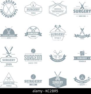 Logo icons set outils de chirurgie, le style simple Illustration de Vecteur