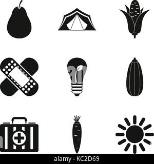 L'assainissement, le style simple icons set Illustration de Vecteur