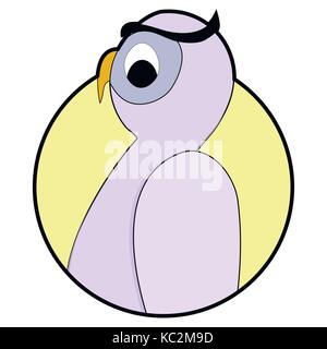 Cartoon vector sticker Hibou Hibou coloré. badge oiseau, animal personnage howlet owlet illustration Illustration de Vecteur