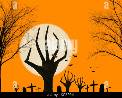 Zombie halloween concept avec la main Banque D'Images