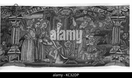La tapisserie à Valence (un des trois), 1604, Swiss, soie et fils de métal sur toile, H. 9 3/4 x 60 pouces de L. (24,8 x 152,4 cm), Tex Banque D'Images