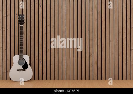 White guitare dans la planche en bois prix en 3D Rendering Banque D'Images