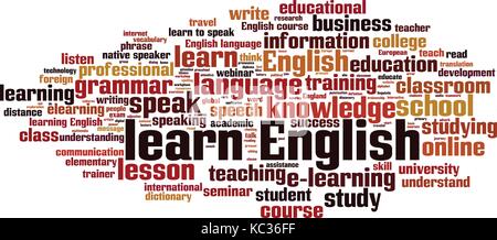 Apprendre l'anglais mot concept cloud. vector illustration Illustration de Vecteur