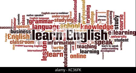 Apprendre l'anglais mot concept cloud. vector illustration Illustration de Vecteur