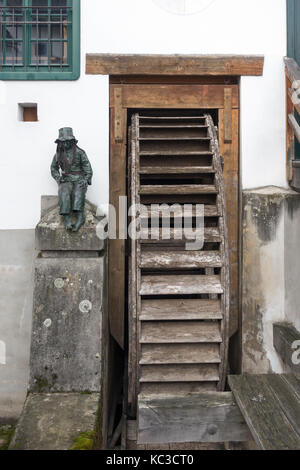 Roue en bois à Krumlov Banque D'Images