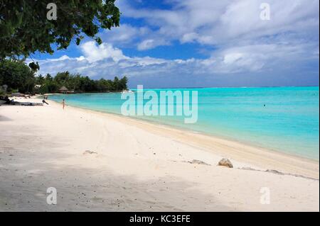 Plage de Matira, Bora Bora Banque D'Images