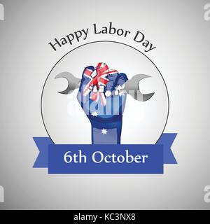 Illustration d'éléments de l'Australie d'arrière-plan de la fête du travail Illustration de Vecteur