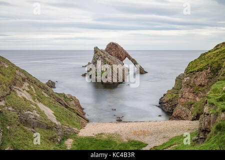 Fiddle Bow, Portknockie Rock, Moray, Ecosse, Royaume-Uni Banque D'Images