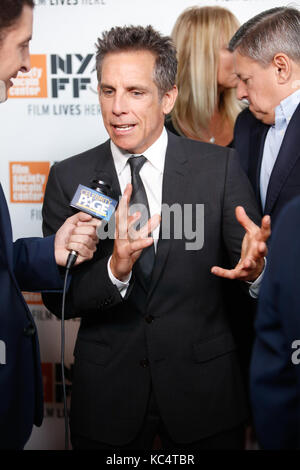 New York, États-Unis. 1er octobre 2017. Ben Stiller participe à la première nord-américaine des histoires Meyerowitz lors du New York film Festival 2017 le 1er octobre 2017. Crédit : accès photo/Alamy Live News Banque D'Images