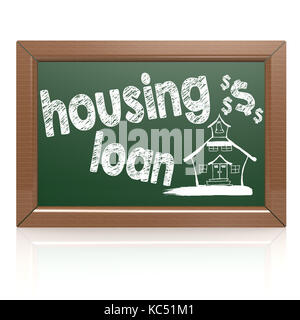 Prêt Logement mots sur un tableau avec l'image hi-res rendus d'art qui pourrait être utilisé pour toute la conception graphique. Banque D'Images