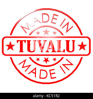 Fait à Tuvalu avec image du sceau rouge hi-res rendus d'art qui pourrait être utilisé pour toute la conception graphique. Banque D'Images