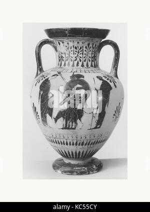 Cou-amphora, archaïque, dernier quart du 6e siècle avant J.-C., le grec, Grenier, Terre cuite ; noir-figure, Autres : 16 3/4 po. (42,5 cm Banque D'Images