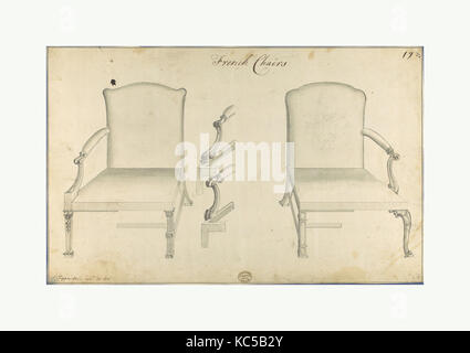 Deux présidents français, dans Chippendale Dessins, Vol. I, Thomas Chippendale, ca. 1753-54 Banque D'Images