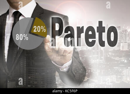 Est illustré par pareto businessman concept. Banque D'Images