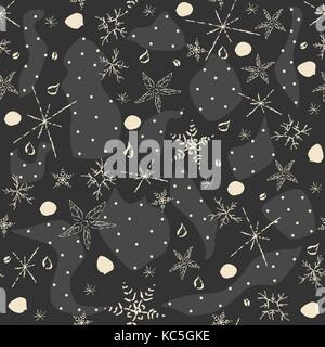 Motif d'hiver mignon hand drawn seamless pattern.. vector illustration Illustration de Vecteur