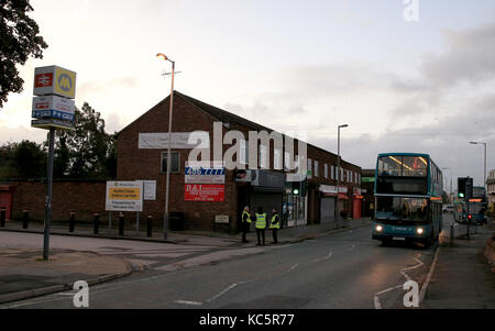 Une chasse vide cross station de Liverpool comme gardes rail grève. Les membres de l'Union européenne egi organisent une grève de 24 heures en tant que travailleurs, dans le sud, merseyrail rail arriva au nord et une plus grande anglia sont les différends sur le rôle de la Garde côtière canadienne. Banque D'Images