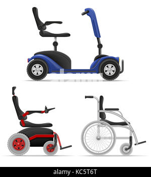 Fauteuil roulant pour les personnes à mobilité réduite stock vector illustration isolé sur fond blanc Banque D'Images