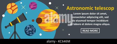 Télescope astronomique banner concept horizontal Illustration de Vecteur