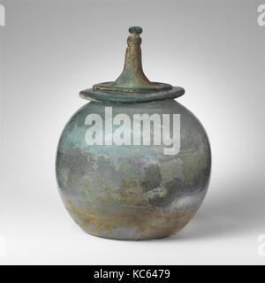 Urne cinéraire en verre avec couvercle, 1er-début 2e siècle A.D Banque D'Images