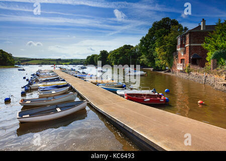 Bateaux à Stoke gabriel sur la rivière dart dans le sud du Devon. Banque D'Images