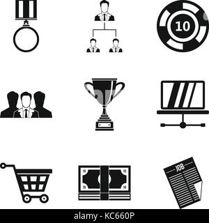 Employé du trimestre, le style simple icons set Illustration de Vecteur