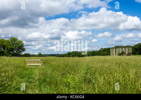 Washington DC,United States National Arboretum,jardin botanique,Ellipse Meadow,National Capitol Columns,Corinthian,banc,DC170525092 Banque D'Images