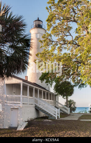 Marque phare de st., st marks Wildlife Refuge, en Floride Banque D'Images