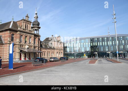 La gare ferroviaire principale de Delft, Delft, Hollande méridionale, Pays-Bas. Banque D'Images