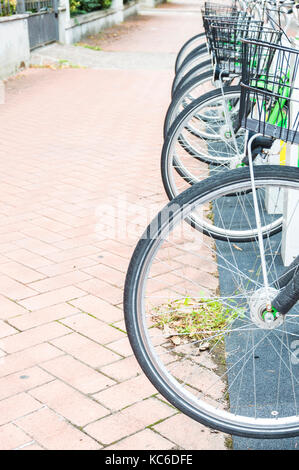 City parking des ecobici de location de vélos Banque D'Images