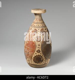 Alabastron en terre cuite (parfum vase), ca. 575-550 av. Banque D'Images