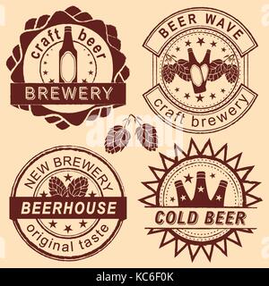 Bière rero logo shop, emblèmes et insignes vector set. Illustration de Vecteur