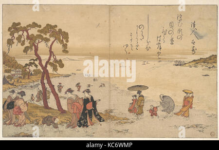 Rassemblement des jeunes filles sur le bord de mer, Kitagawa Utamaro, ca. 1790 Banque D'Images