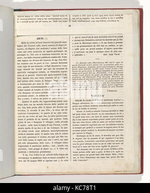 Supplemento al n° 6 anno 2o del Ricoglitore di Cognizioni Utili (15 juillet 1839), p. 25, 1839 Banque D'Images