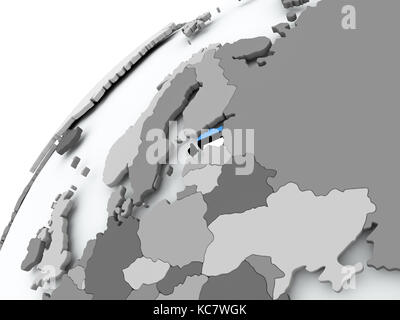 L'Estonie avec des drapeaux sur la planète. 3d illustration. Banque D'Images