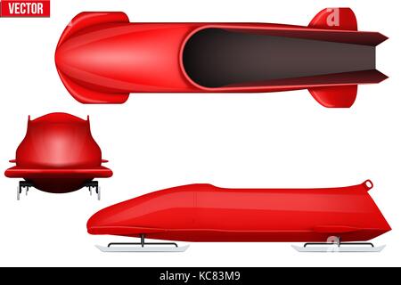 Jeu de bobsleigh à deux athlètes. Illustration de Vecteur