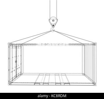 Conteneur en fil de style. Illustration de Vecteur