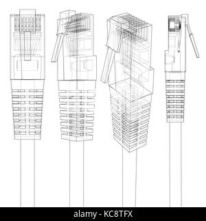 Connecteur Ethernet RJ45. vector Illustration de Vecteur