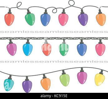 Chaînes de fluide vecteur lampes Lumière de Noël Illustration de Vecteur