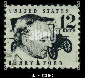 USA - VERS 1970 : un timbre montre le portrait d'image Henry Ford (30 juillet 1863 - 7 avril 1947) était un industriel américain de premier plan, le fondateur du F. Banque D'Images