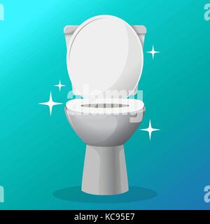 Céramique blanche cuvette vecteur icône. toilettes modernes dans un style plat. vector illustration. Illustration de Vecteur