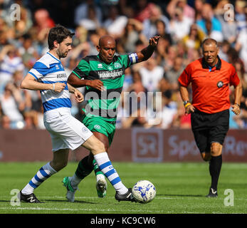 Stars du football, de la télévision et de la musique dans le jeu pour grenfell à des Queens Park Rangers loftus road stadium. Le jeu a été mis en place par l'ex-qpr et gâche l'Angleterre les ferdinand pour l'aide aux victimes de l'incendie dévastateur qui a détruit la tour de Grenfell. avec : jack Whitehall, Trevor sinclair où : London, Royaume-Uni Quand : 02 sep 2017 Crédit : John rainford/wenn.com Banque D'Images