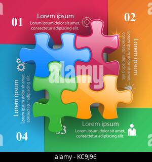 Puzzle logo. business l'infographie. Illustration de Vecteur