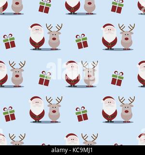 Père Noël motif transparent sur fond bleu. Télévision vector Illustration Illustration de Vecteur