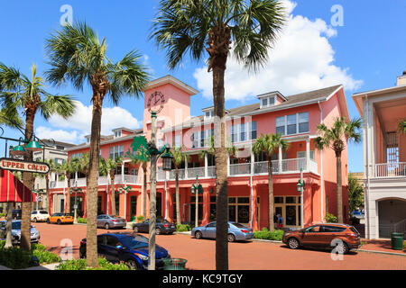 Les magasins, les bureaux et les appartements de Market Street, célébration, Orlando, Floride, USA Banque D'Images