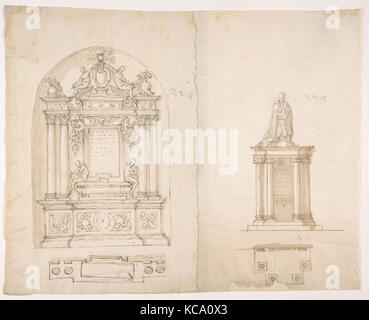 Deux modèles de tombeaux, anonyme, le français, 16e siècle Banque D'Images