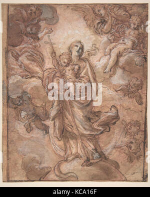 La Vierge immaculée avec l'Enfant Jésus dans la gloire (recto) ; Rinaldo et Armida (verso), Giuseppe Passeri, 1654-1714 Banque D'Images