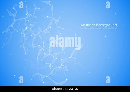 Structure de l'atome et les particules moléculaires, polygonale abstract background, de la technologie et de la science concept, vector illustration. Illustration de Vecteur